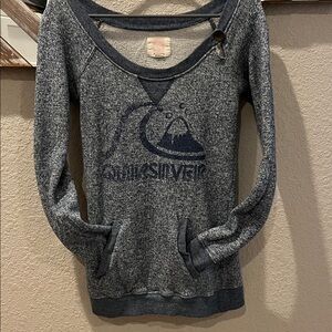Quiksilver Women's Navy Blue Crew Neck Sweater